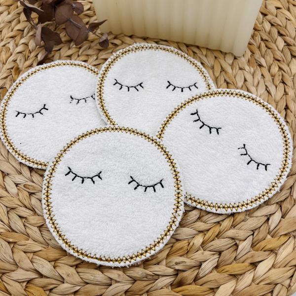 4er-Set ITH Stickdateien Abschminkpads mit Wimpern für den 18x30cm Stickrahmen